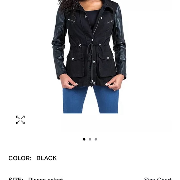 Macy’s Poetic Justice Women's Vegan Leather Anorak Jacket - Sz. Small - Picture 5 of 5